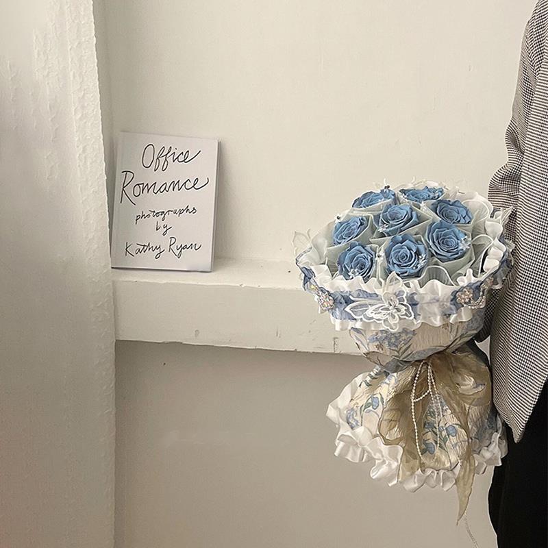 氛围感小香风香皂花彷真玫瑰花束送女友闺蜜生日520礼物成品花束