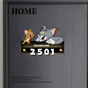 入户门门牌磁吸发光号码牌家用定制感应灯房间房号指示牌创意可爱