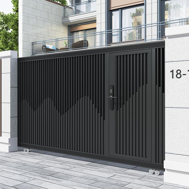 铝合金别墅庭院大门电动平移门农村自建房平移大门铁艺院子电动门