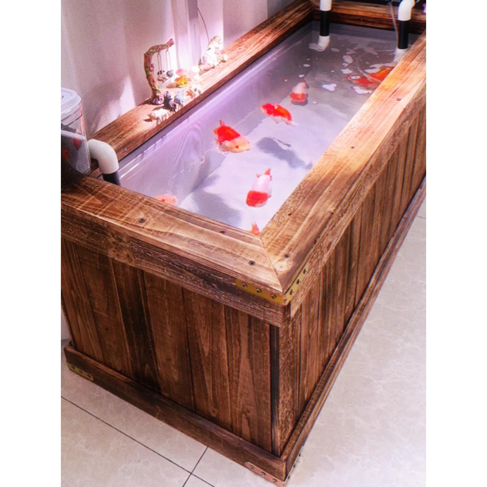 实木外框乌龟缸金鱼缸养龟房专用乌龟池别墅大型塑料周转箱PP水箱