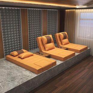 足浴沙发电动泡脚足疗按摩沐足采耳一体洗脚按摩床洗浴炕床躺椅