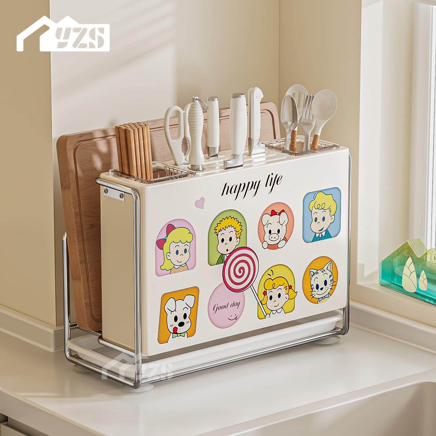 菜刀架置物架多功能新款台面筷子筒菜板一体壁挂刀具收纳层架沥水,厨房/烹饪用具,刀架,淘宝优惠券,粉丝福利购,淘宝优惠卷