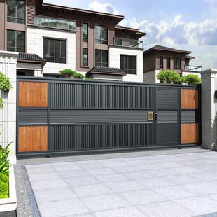 铁艺电动庭院大门农村自建房院子大门铝合金别墅大门户外平移门