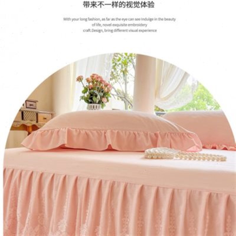 法式蕾丝边床裙单件床罩式床套夏季双人席梦思床垫保护套防滑床围