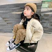 儿童铺棉外套宝宝冬装 冬季 棉服夹棉棒球服 2023新款 女童外套秋冬款