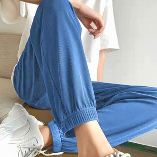 300斤冰丝休闲裤 哈伦束脚运动长裤 子男女夏季 宽松灯笼裤 薄款 大码