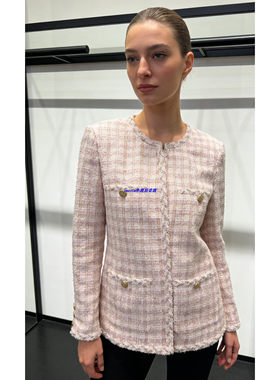 醇尾巴 Edward 2026SS 粉金粗花呢小香风外套