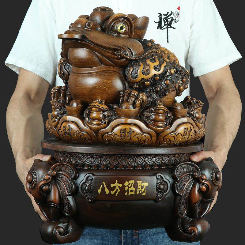 招财金蟾摆件大三足蟾蜍开业礼品聚宝盆金蝉店铺收银台高档装饰品