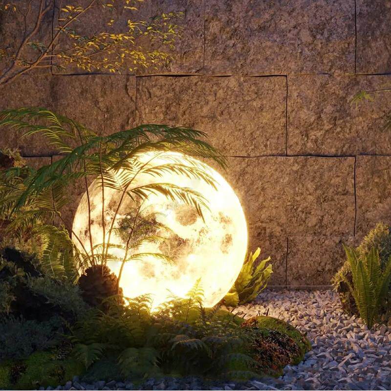 太阳能星球灯 PE滚塑圆球灯 防水落地草坪灯庭院灯led户外月球灯
