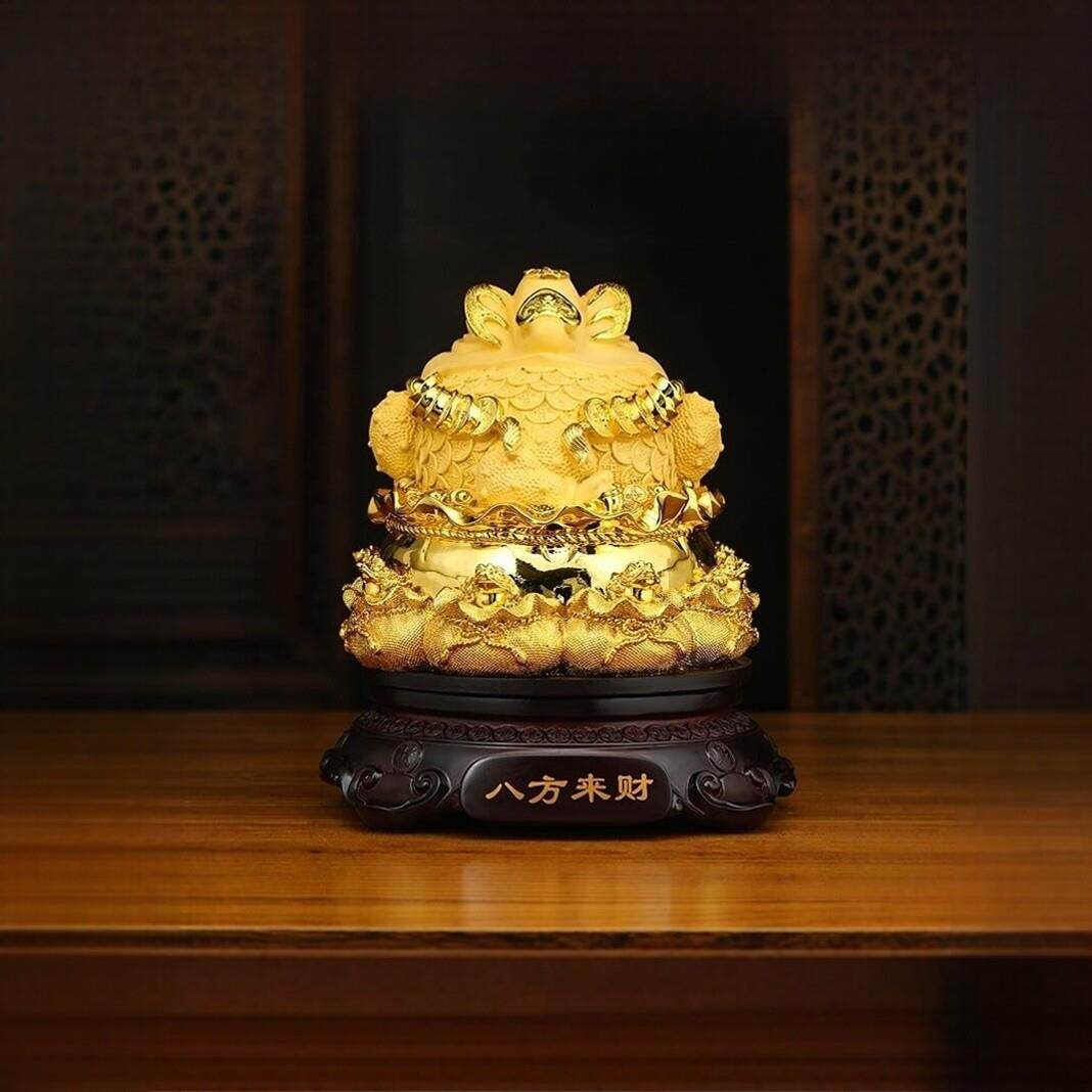 普陀山八方来财金蟾蟾摆件招财进宝办公室装饰店铺收银台开业礼物