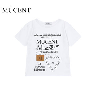 mucent标志系列T恤短袖上衣女夏2025新款正肩短款修身时尚设计感