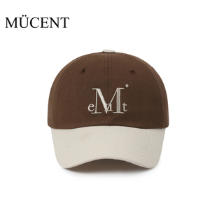 mucent帽子女款 棒球帽棕色米色鸭舌帽男大头围拼色运动帽 2025新款