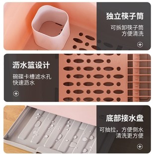 碗盘箱碗碟子I家用放碗柜带盖沥水双层 直供厨房碗筷收纳盒餐具装