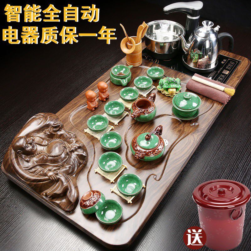 全自动茶具装整紫砂功夫实木茶盘一体喝茶道盘茶台茶海