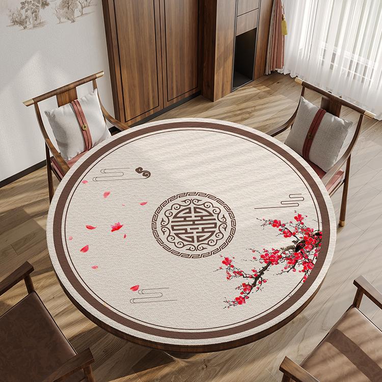 麻将桌垫圆形棋牌室手搓静音防滑八仙桌打扑桌布消音桌垫子