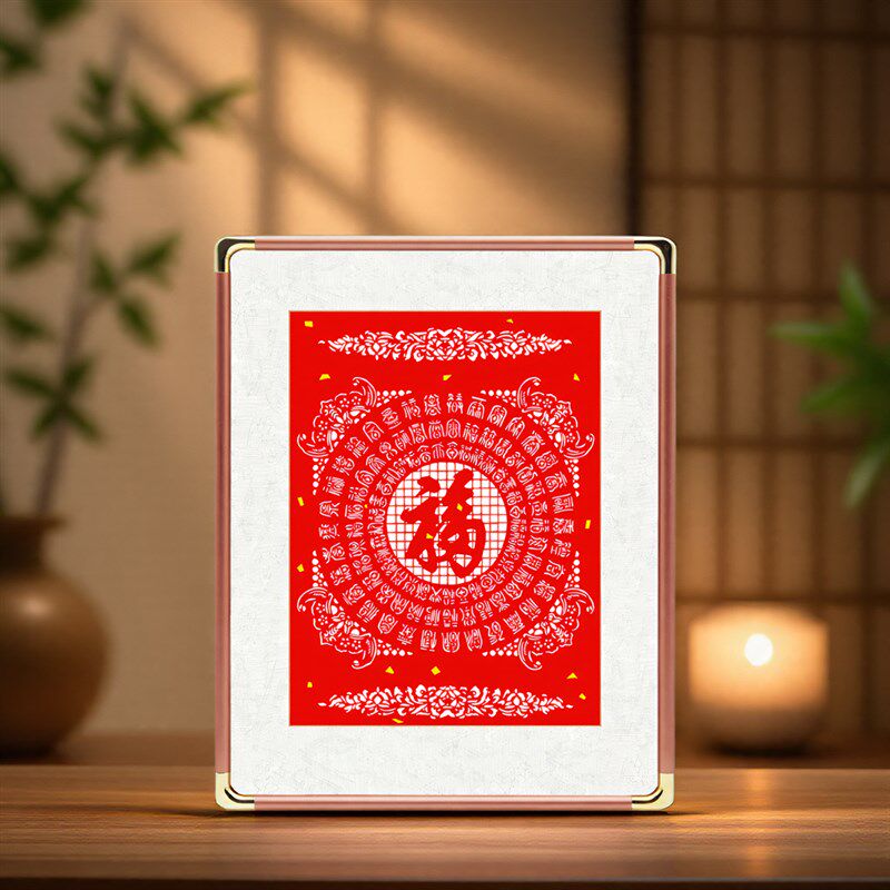 百福图百寿图装饰挂画新福字非遗剪纸玄关客厅祝寿乔迁新居礼