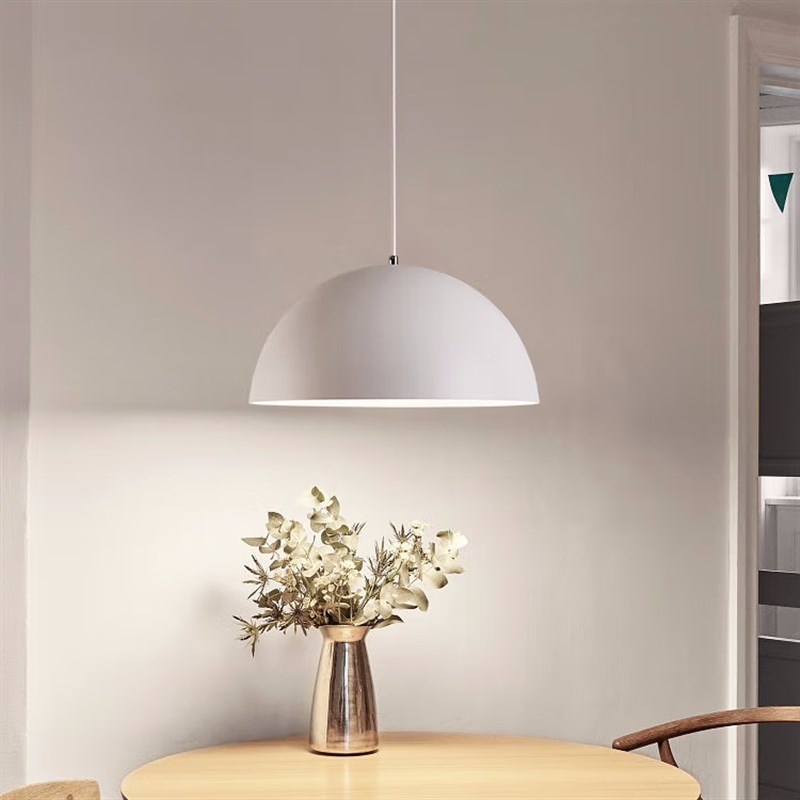 侘寂风吊灯灯具现代设计师款半圆极简民宿奶油风餐桌灯