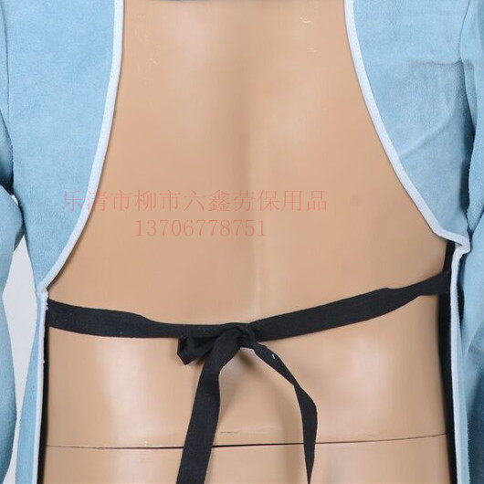 HY2 级牛皮反穿衣 电焊服带袖围裙劳保工作服耐高温耐磨防火