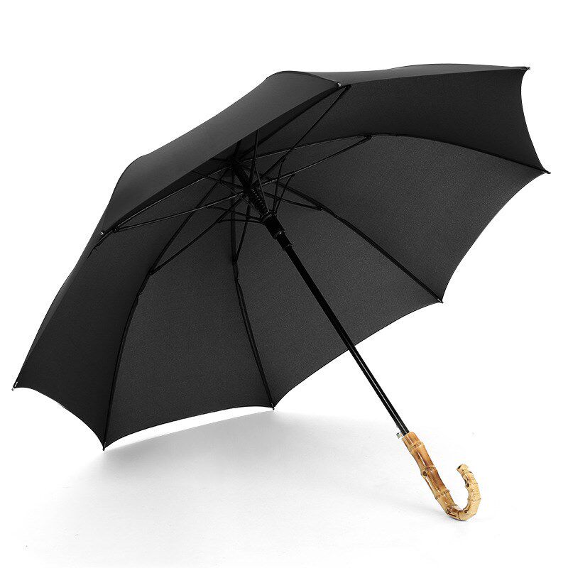 真竹节雨伞女长柄大号自动英伦绅士复古男森系人纯黑蓝灰色