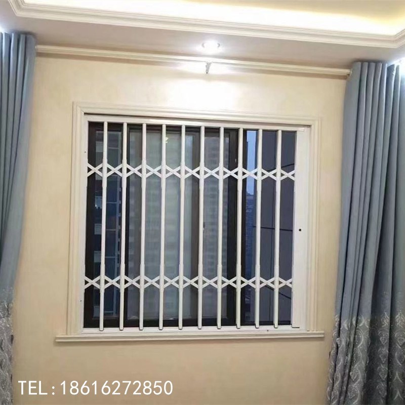 上海铝合金推拉防盗窗 儿童防护栏 折叠拉闸防盗门