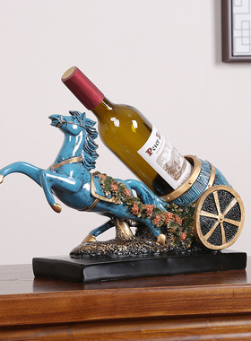 新中式树脂红酒架收纳摆件客厅样板间玄关办公室酒店博古架装饰品