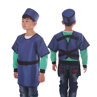 射线防护服儿童CT拍片rx光放射铅衣防核辐射套装 铅帽围领脖套小孩