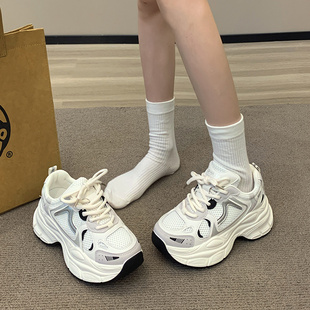 秋季 厚底增高网红爆款 炸街显脚小老爹鞋 女超火2023新款 休闲运动鞋