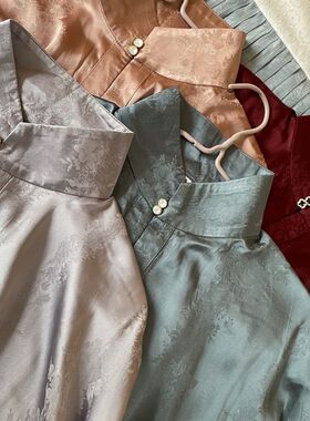 裳裳者华 冷玉 多色日常明制立领立领翻L领对襟直袖短衫春夏汉服
