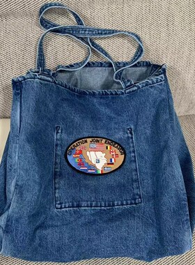 时尚减龄 通勤百搭单肩手拎x包 牛仔蓝色 女容量大Y10869