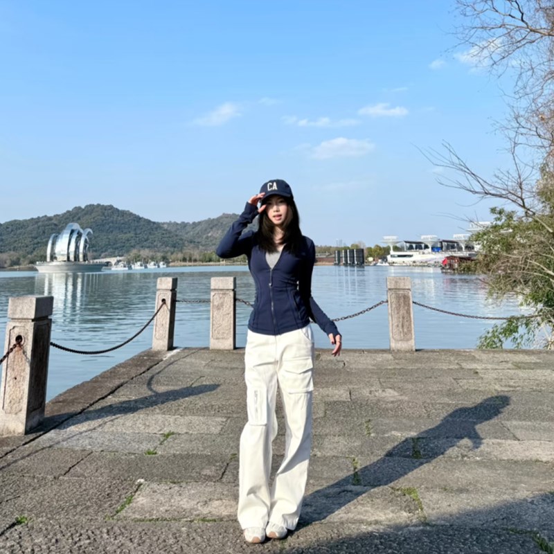 美式复古白色多口袋宽松直筒工装裤女辣妹高腰显瘦设计感休闲裤子