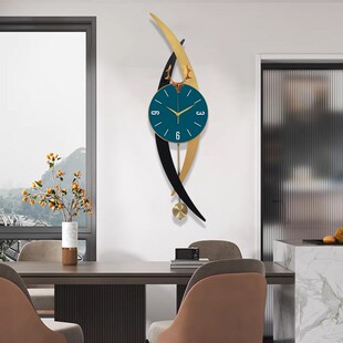 新款时尚轻奢铁艺装饰时钟客厅卧室书G房餐厅家用静音走时创意钟