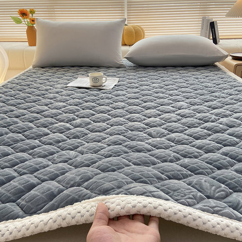 A类提花牛奶绒床垫软垫冬季垫被加厚保暖家用床铺垫褥子毛毯铺床