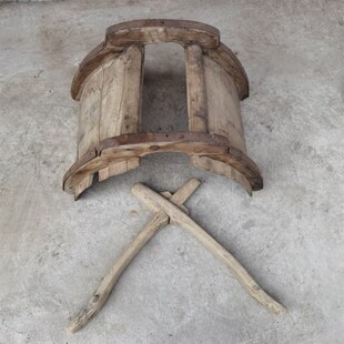 民俗怀旧老物件木马鞍夹棍影视道B具收藏装饰品挂饰复古马鞍子摆