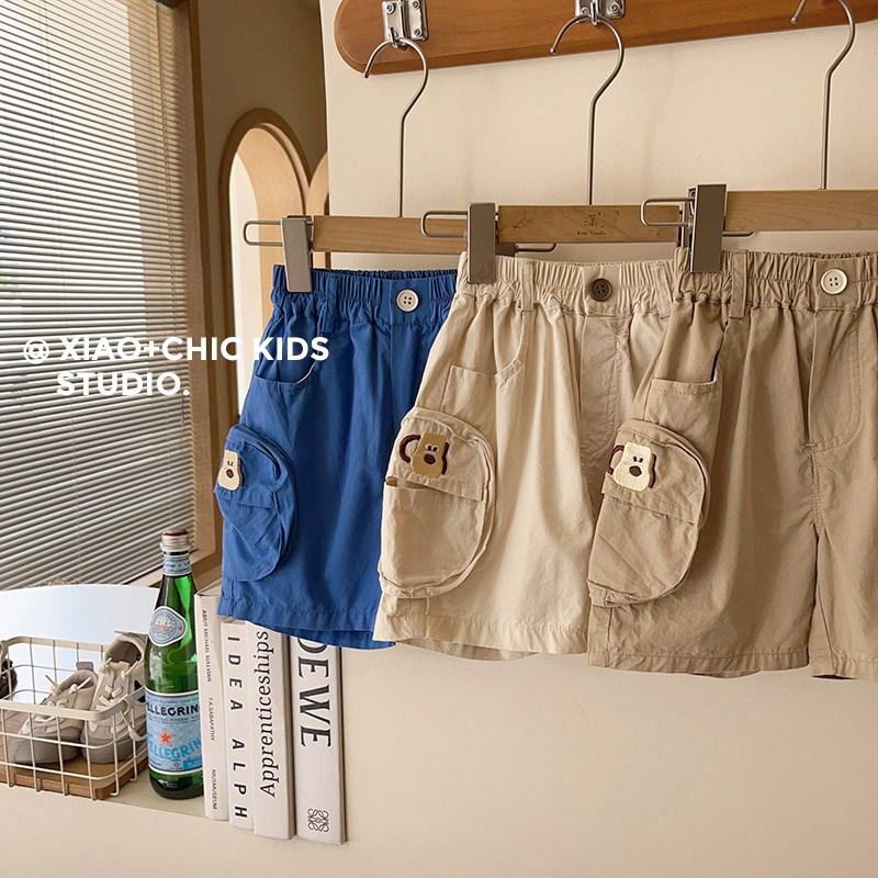 掌门狗~儿童夏季立体口袋休闲短裤男童纯棉工装五分裤宝宝百搭潮