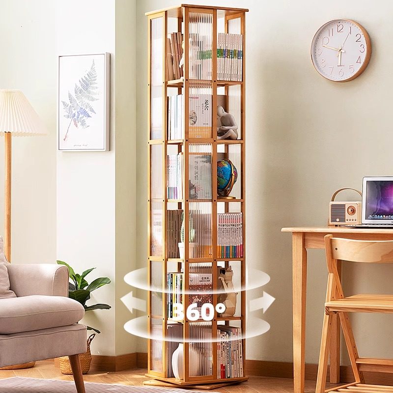 旋转书架落地置物架书柜子家用储物柜儿童客厅简易实木展示架立架,住宅家具,旋转书架,淘宝优惠券,粉丝福利购,淘宝优惠卷