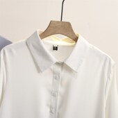 孕妇白色衬衫 春装 中长款 加大码 雪纺上衣J春秋宽S松长袖 收腰衬衣显