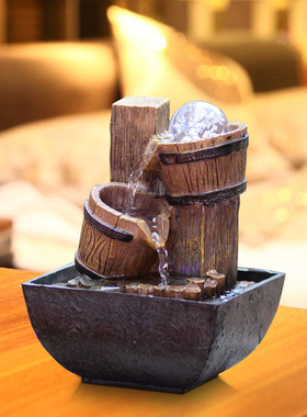 风水轮摆件流水小喷泉装饰品礼物客厅办公室创意桌面假山桌面装饰