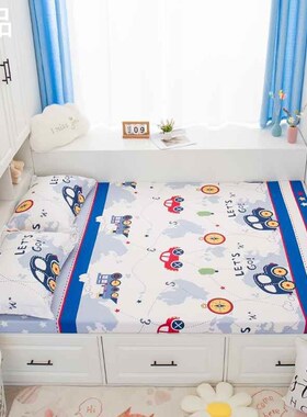 儿童纯棉榻榻米床笠定制薄棕垫床罩单件保护罩卡通床单12米Z135
