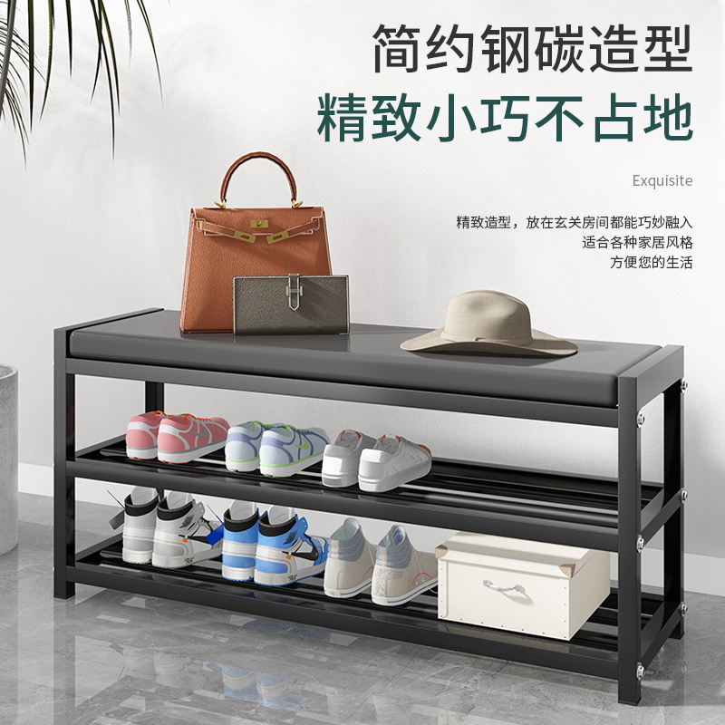新款鞋架多层承重家用商用门口入户门可坐简易鞋架子鞋柜坐凳一体