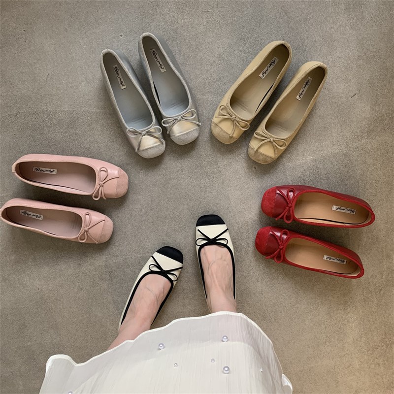 内增高3CM温柔晚晚鞋法式银色芭蕾单鞋女鞋子厚底增高软底奶奶鞋