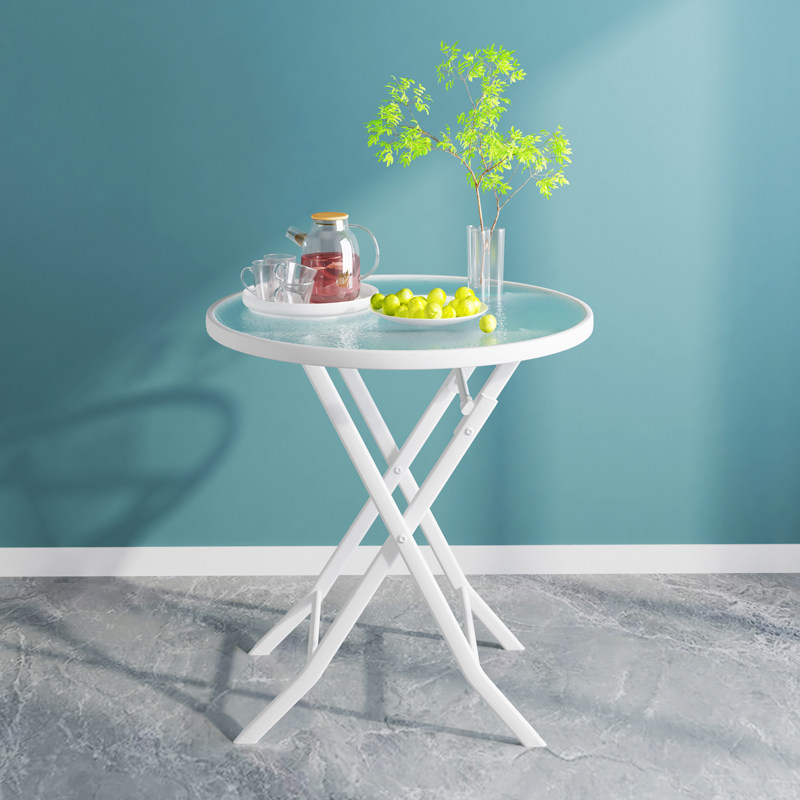 白色折叠小圆桌 可折叠的户外吃饭餐桌 家用阳台休闲简约迷你茶几,住宅家具,折叠桌,淘宝优惠券,粉丝福利购,淘宝优惠卷