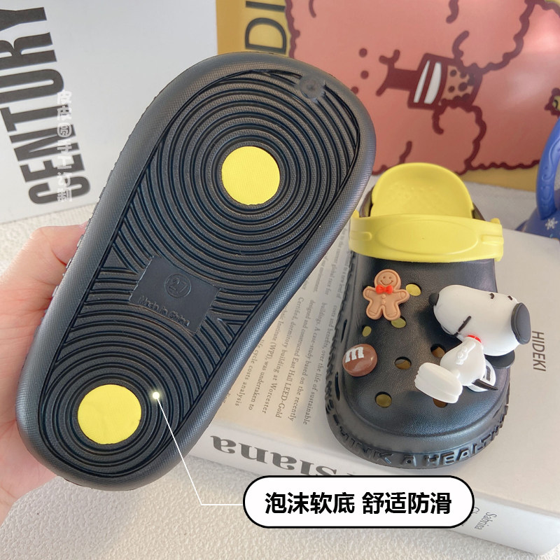 男童鞋子夏季新款洞洞鞋儿童包头凉拖鞋软底N防滑T男孩夏天外穿凉