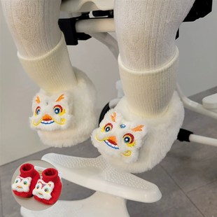 袜秋冬款 步前鞋 12个月婴儿防滑鞋 软底小月龄卡通龙 男女宝宝鞋