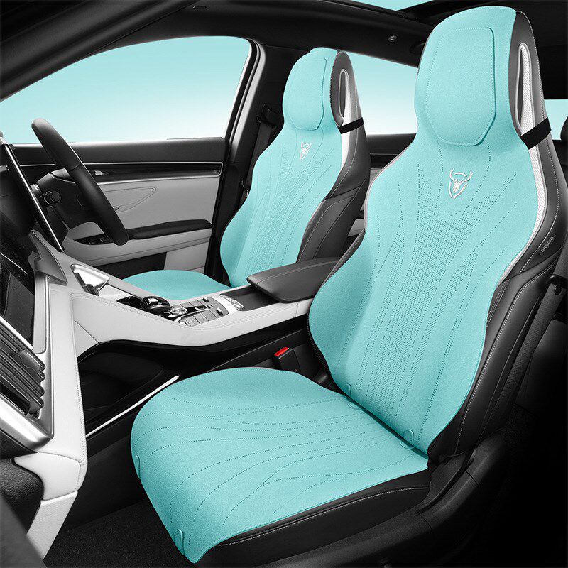汽车坐垫一体式运动座椅套四季通用超薄翻毛皮通风透气马鞍垫马甲