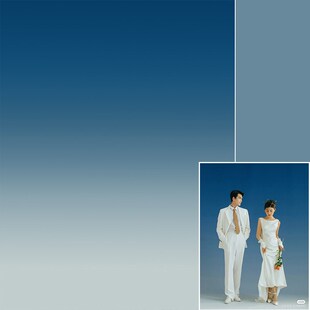 创美背景婚纱拍照蓝色复古写真背景D影棚室内商拍单色渐变摄影背