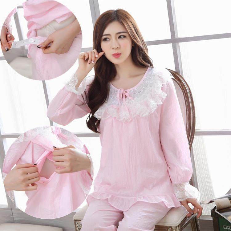 夏秋季薄款纯棉纱布月子服长袖孕妇睡衣春秋大码哺乳衣产后喂奶衣,孕妇装/孕产妇用品/营养,家居服套装,淘宝优惠券,粉丝福利购,淘宝优惠卷