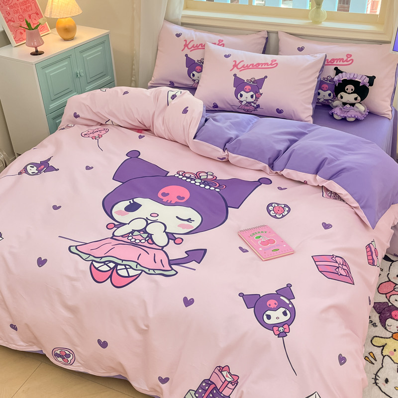 卡通纯棉床上四件套全棉2024新款儿童被套床单人T女宿舍三件套床