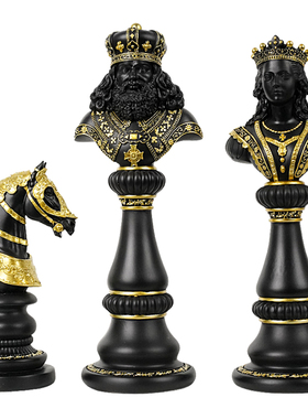 国际象棋创意摆件家居高档装饰品样板房酒柜桌面S玄关工艺品北欧