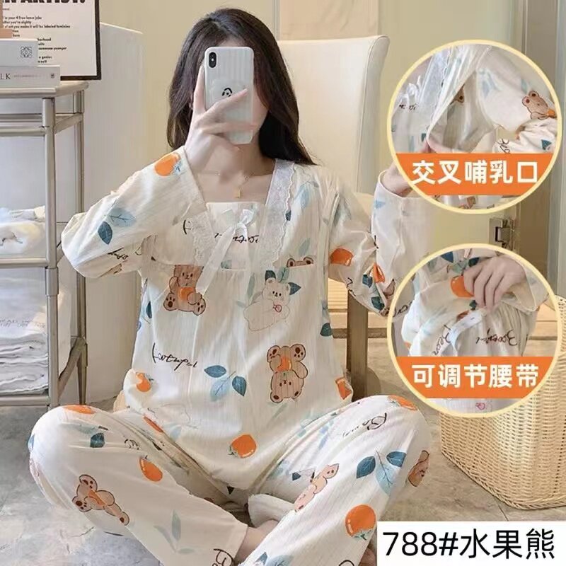 长袖哺乳期睡衣宽松春夏季薄款产妇月子服产后春秋孕W妇蕾丝公主,孕妇装/孕产妇用品/营养,哺乳衣/月子服,淘宝优惠券,粉丝福利购,淘宝优惠卷