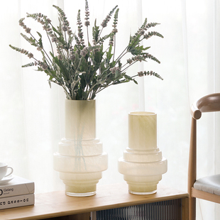 北欧艺术玻璃陶瓷大花瓶轻奢高级感摆件客厅插花雪柳冬青专用落地